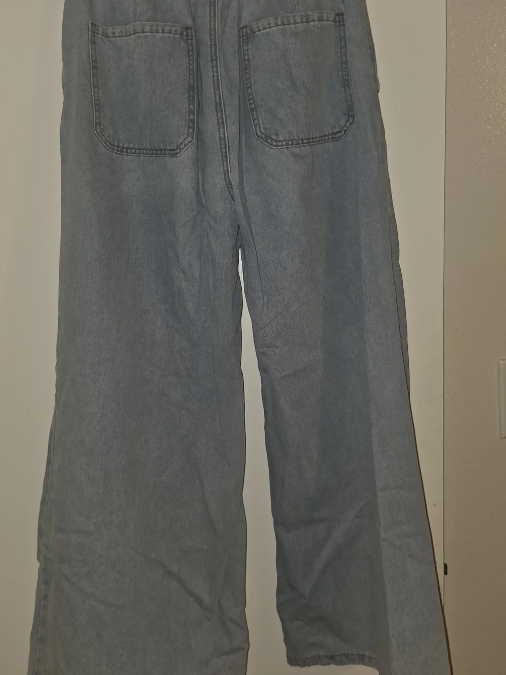 Cider Light Blue Wide-Leg Drawstring Jeans